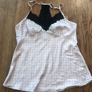 Satin pink & black slip